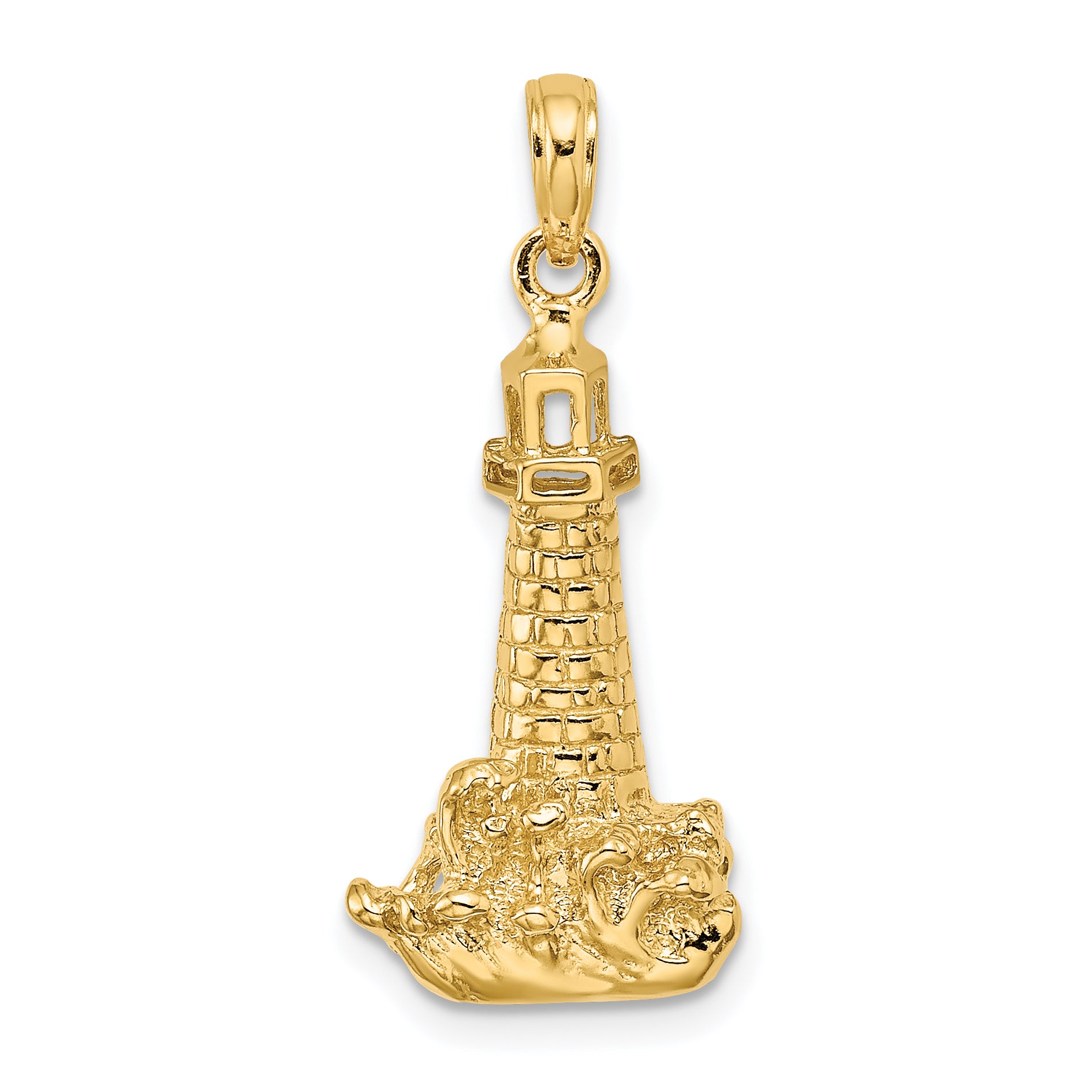 14K Lighthouse W/ Wave Charm Main image