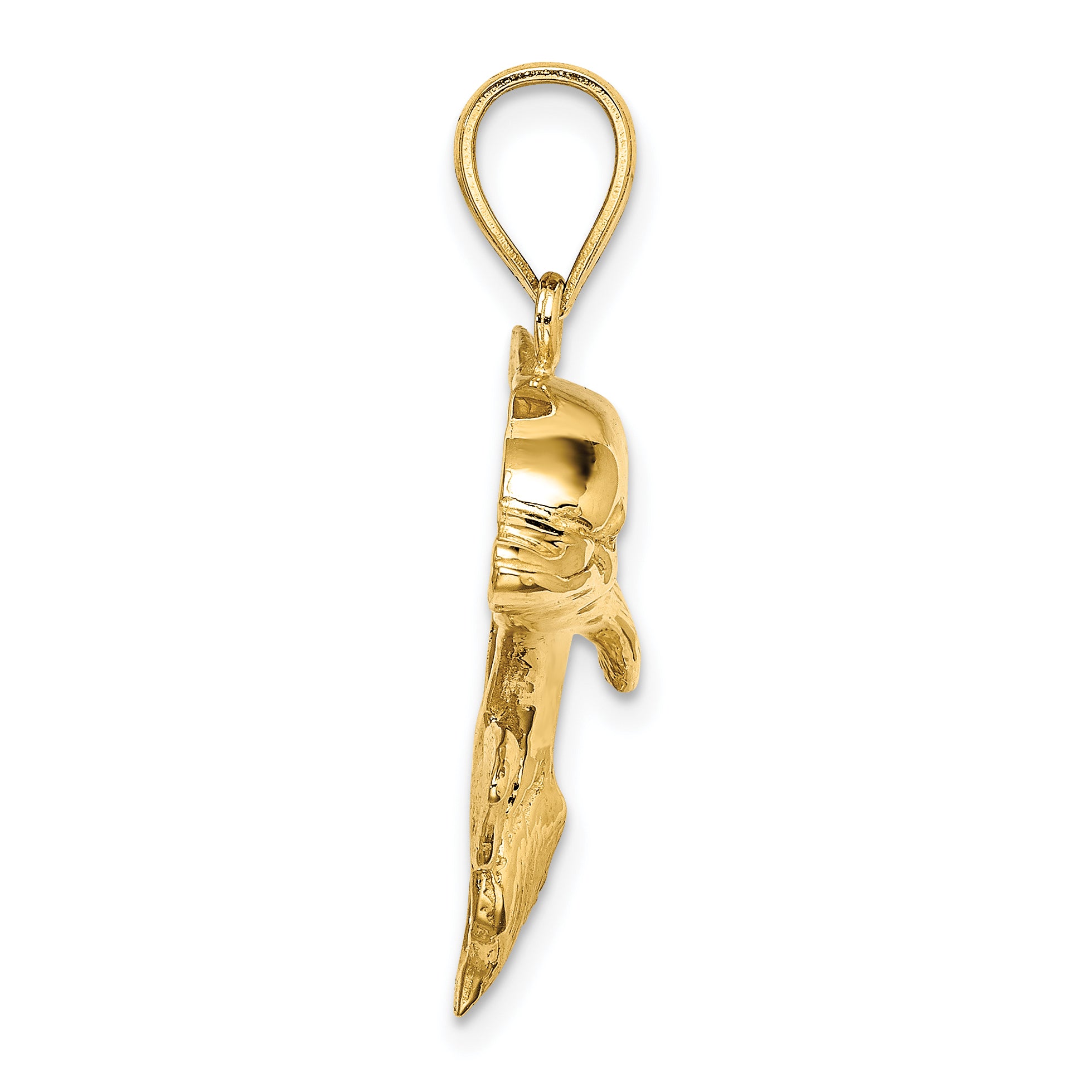 14K 2-D Polished Engraved Dolphin Charm Secondary image