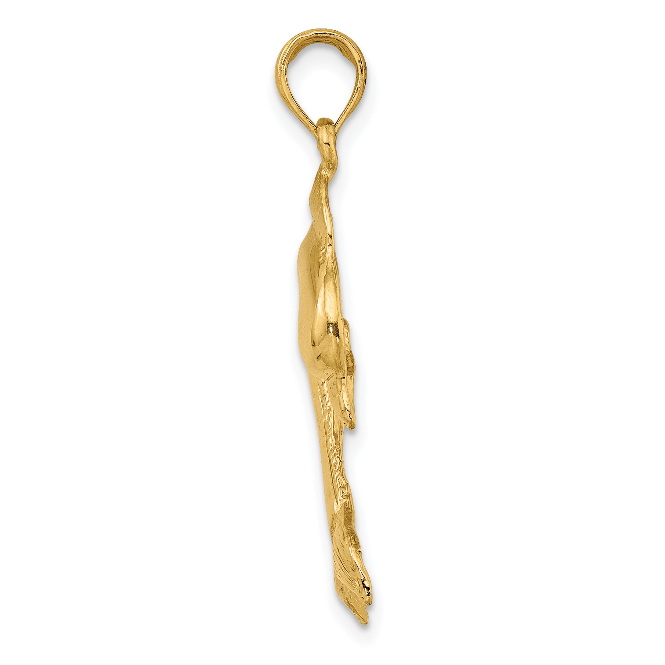 14K 2-D Polished Dolphin Jumping Charm Secondary image