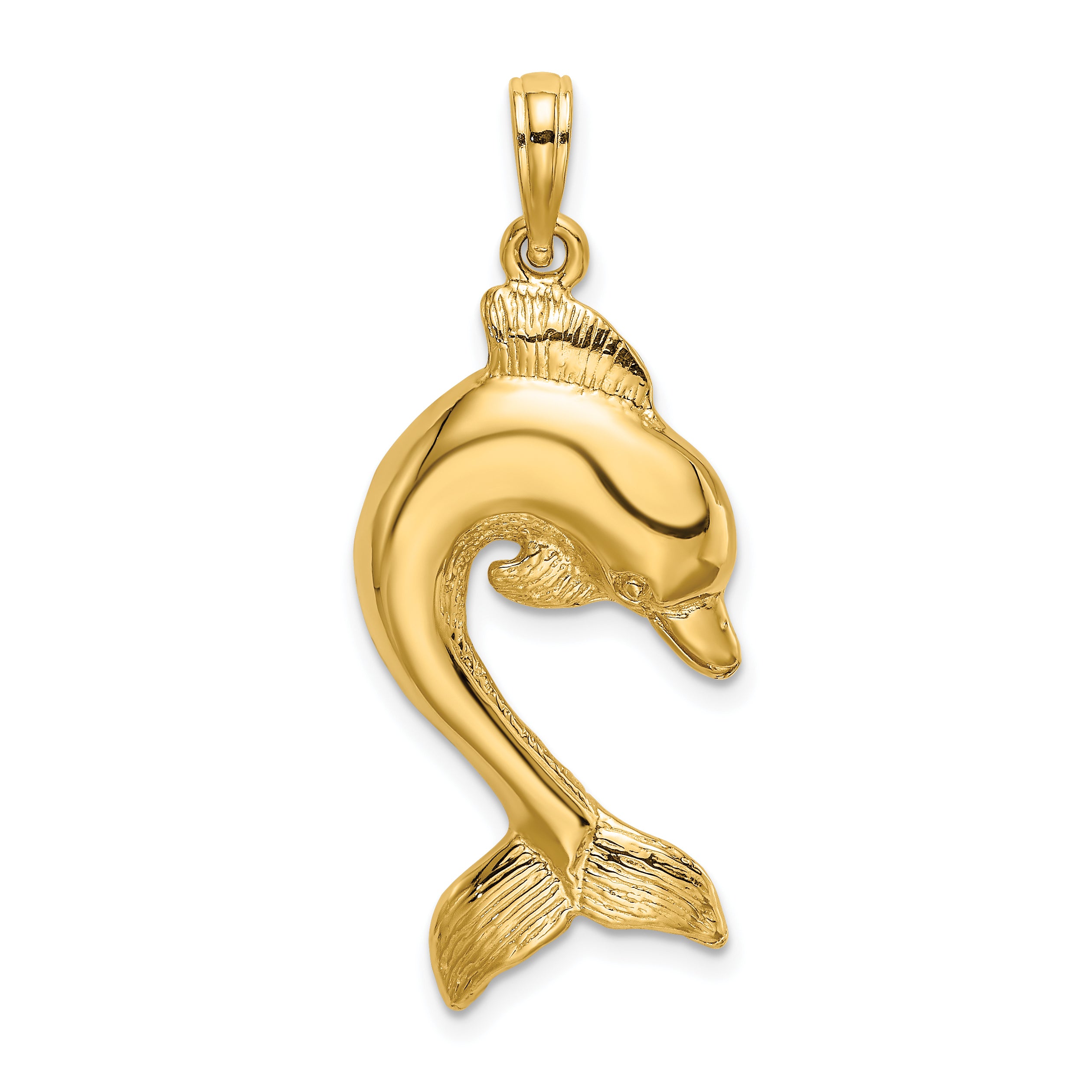 14K 2-D Polished Dolphin Jumping Charm Main image