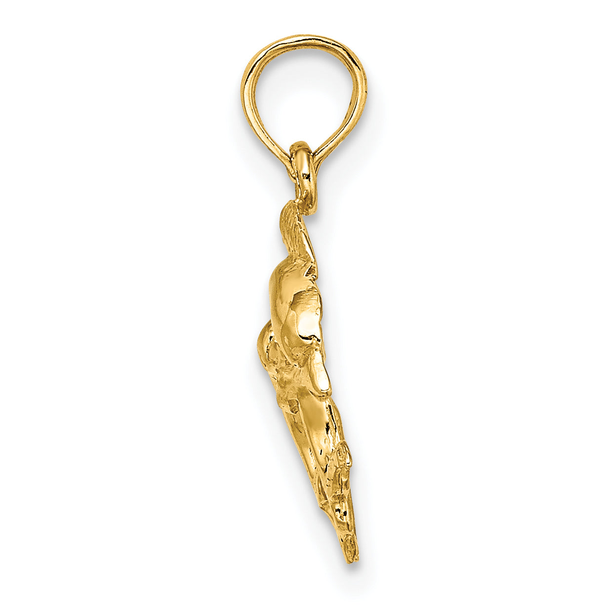 14K Polished 2-D Mini Double Dolphins Charm