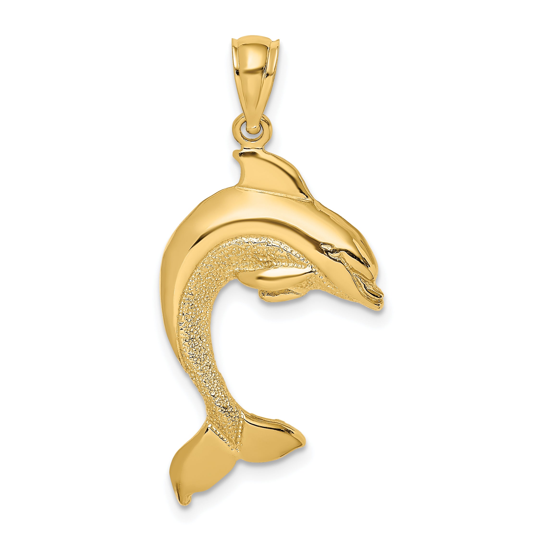 14K 2-D Polished Dolphin Jumping Charm Main image