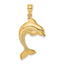 14K 2-D Polished Dolphin Jumping Charm