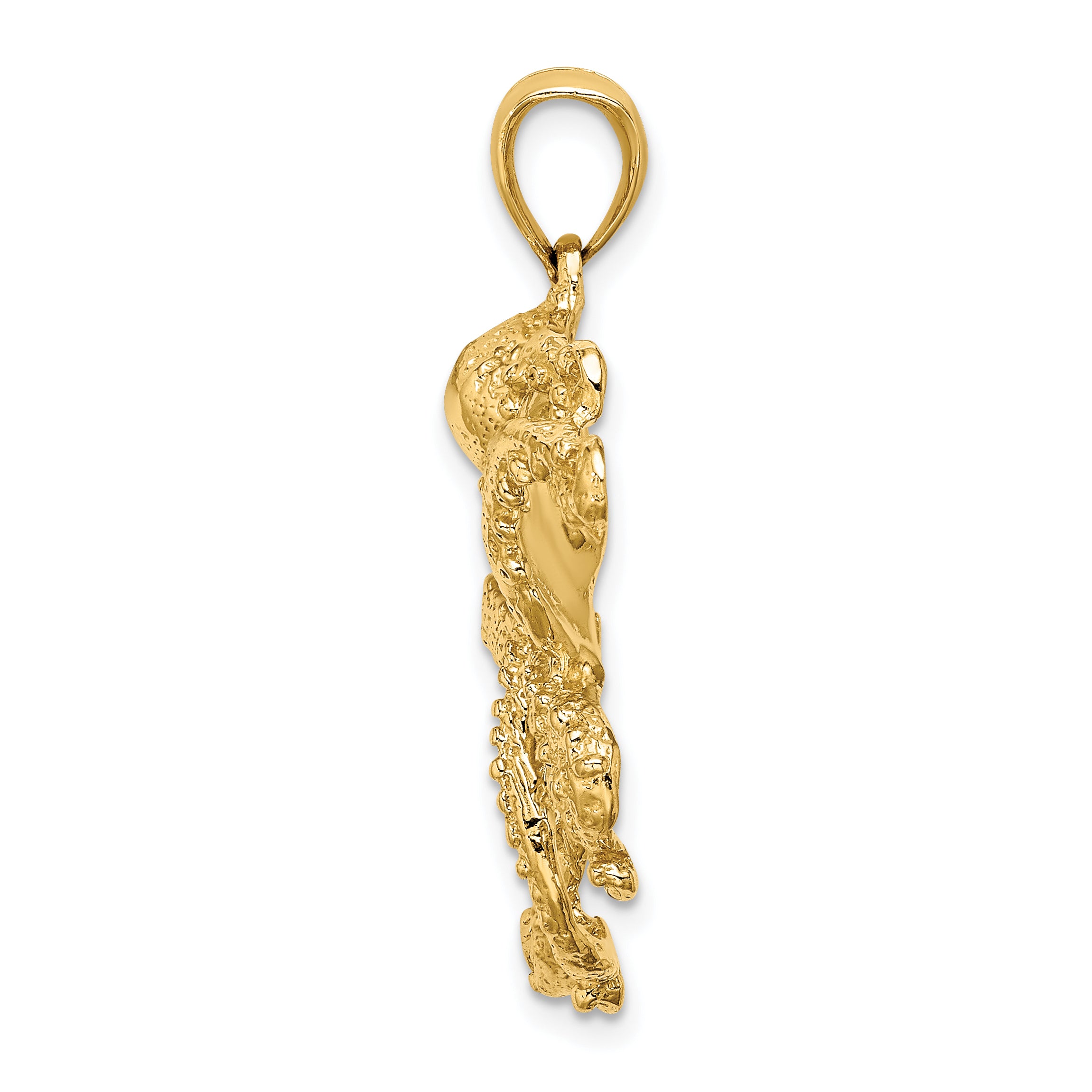 14K Textured Octopus Charm Secondary image