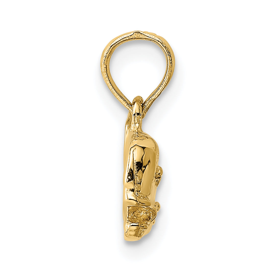 14K 2-D Textured Whale Charm Secondary image
