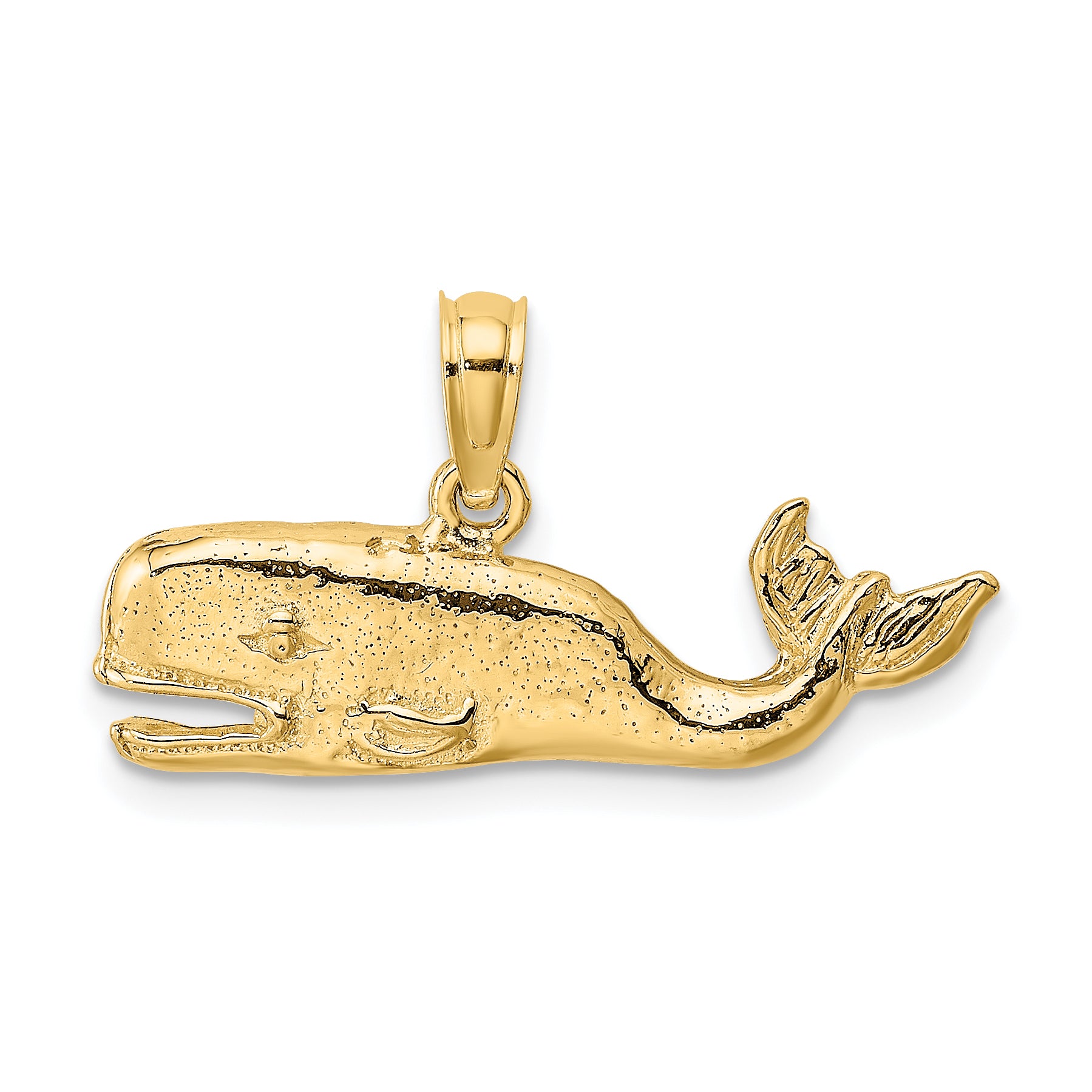 14K 2-D Textured Whale Charm Main image