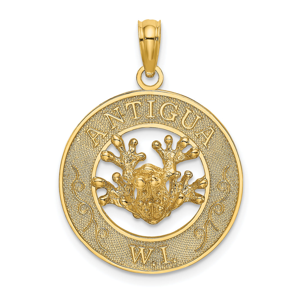 14K ANTIGUA, W.I. Circle w/ Frog Charm