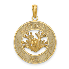 14K ANTIGUA, W.I. Circle w/ Frog Charm