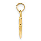 14K Polished Small Whale Tail Charm