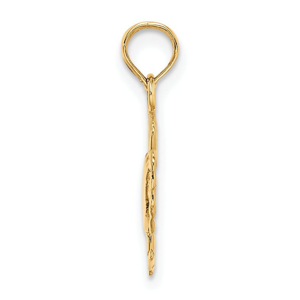 14K Polished Crab Charm