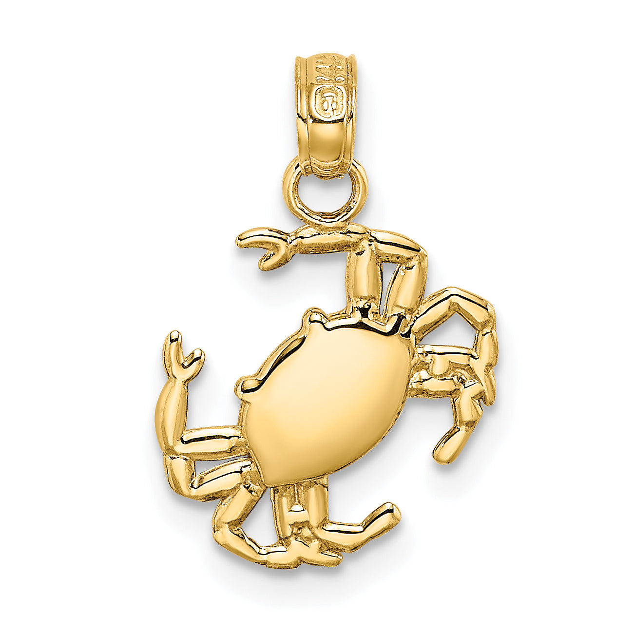 14K Polished Crab Charm Main image
