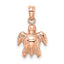 14K Rose Gold Textured Mini Sea Turtle Charm