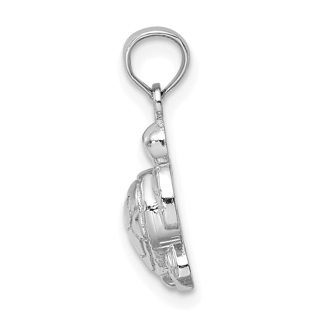 14K White Gold Textured Mini Sea Turtle Charm Secondary image