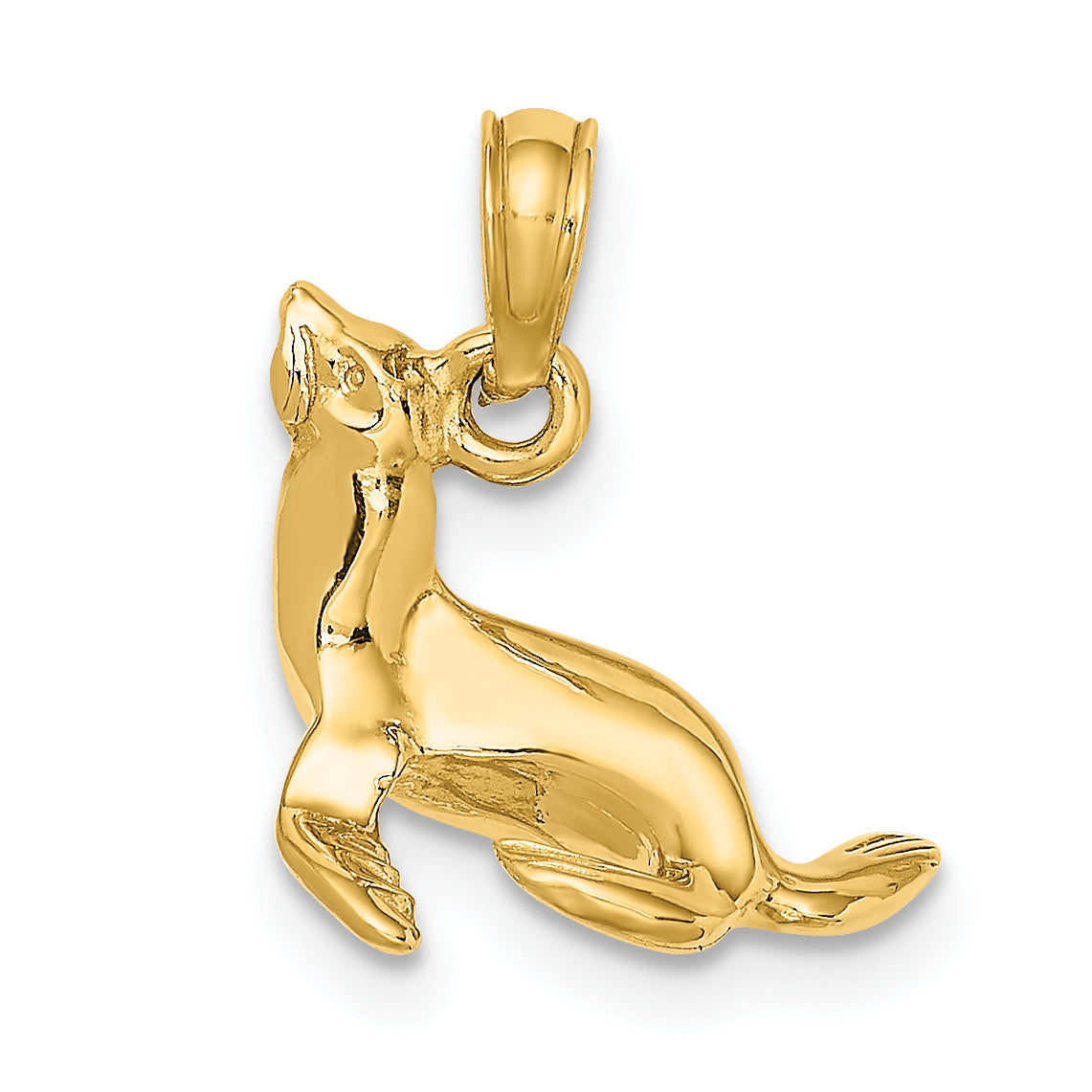 14K 3-D Polished Seal Charm Main image