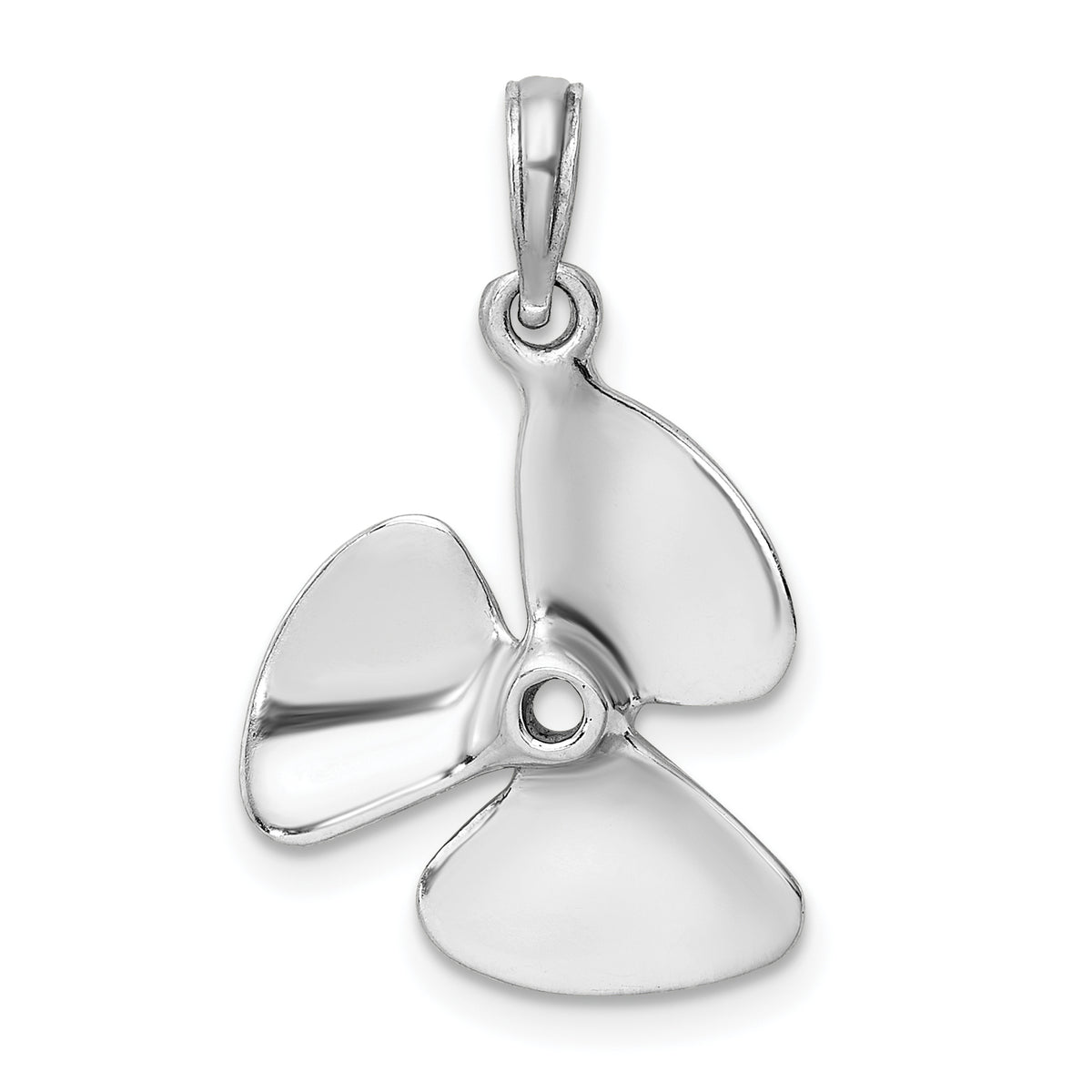 Propeller Charm in 14K White Gold, 25mm - Sophia Jewelers Main image