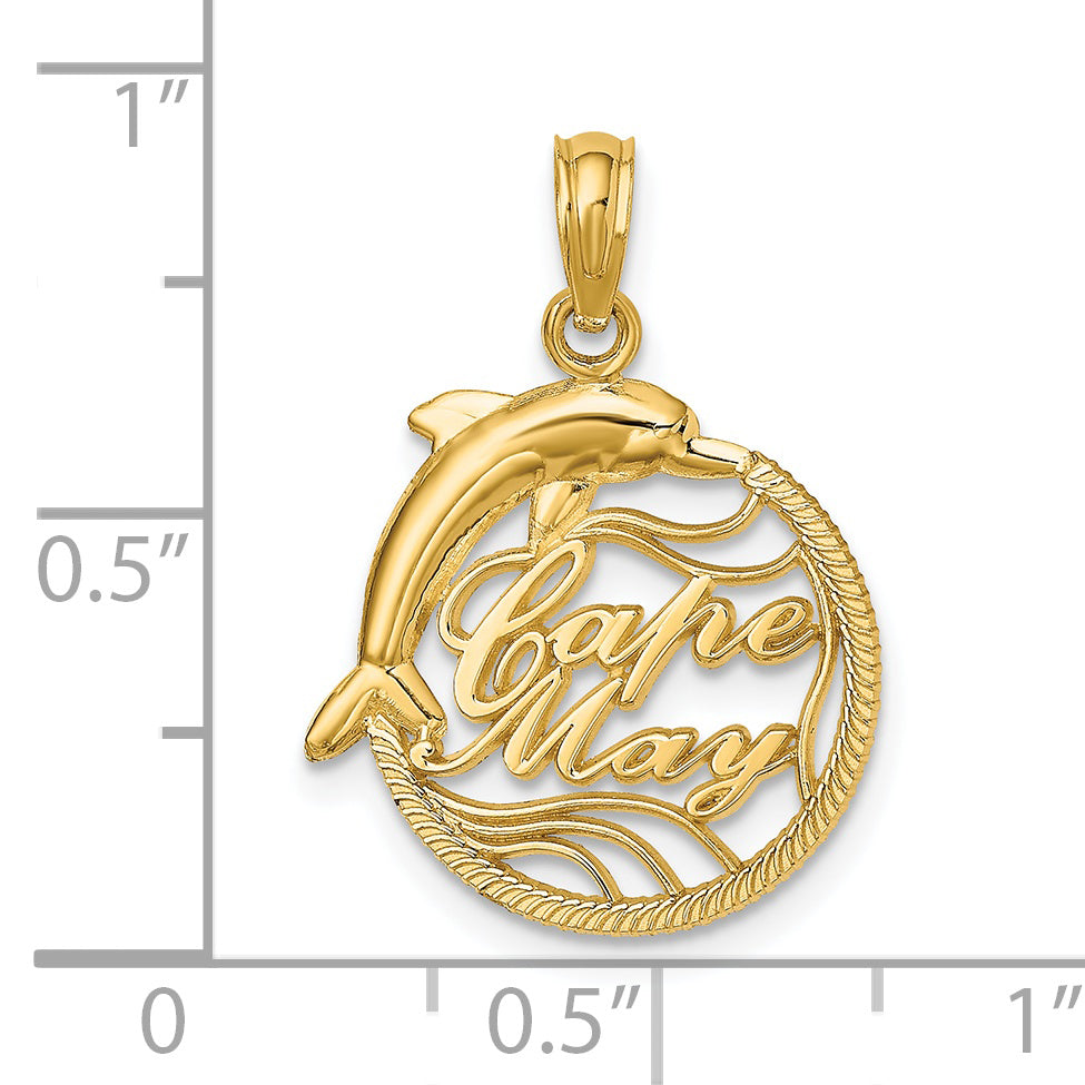 14K CAPE MAY w/ Dolphin Charm