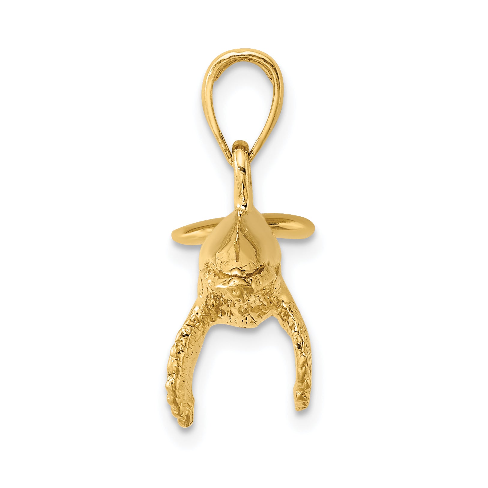 14K 3-D w/ Textured Underside Humpback Whale Charm Secondary image