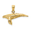 14K 3-D w/ Textured Underside Humpback Whale Charm