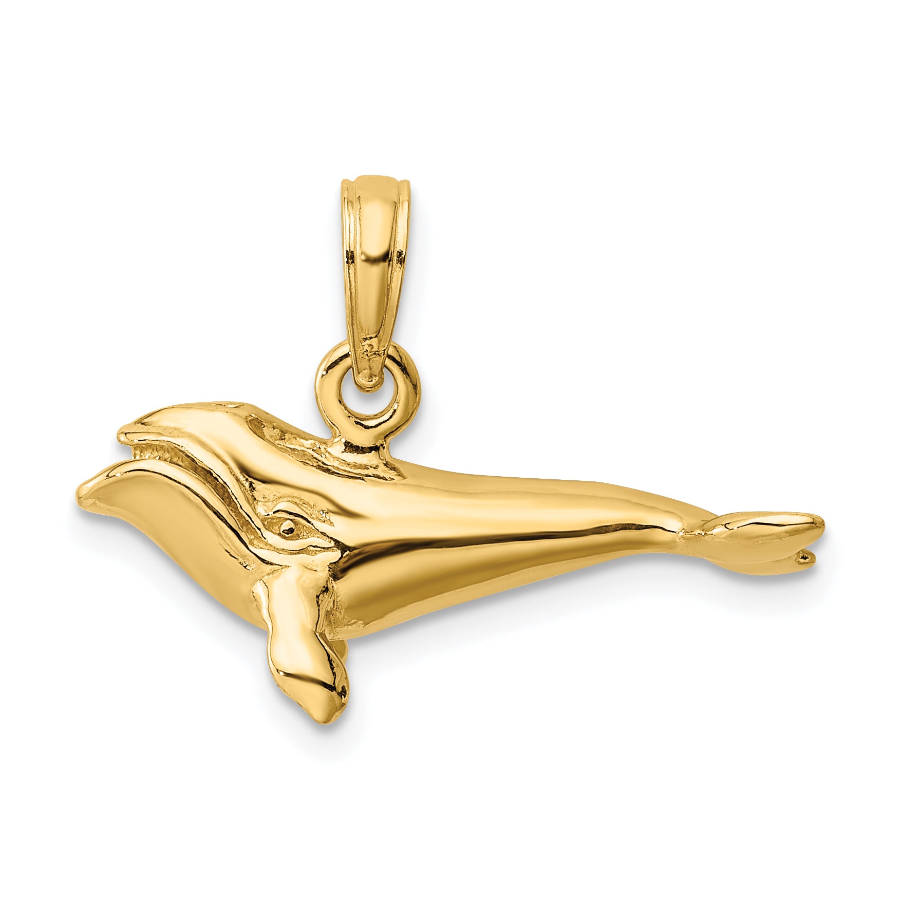 14K 3-D Polished Bowhead Whale Charm Main image