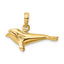 14K 3-D Polished Bowhead Whale Charm