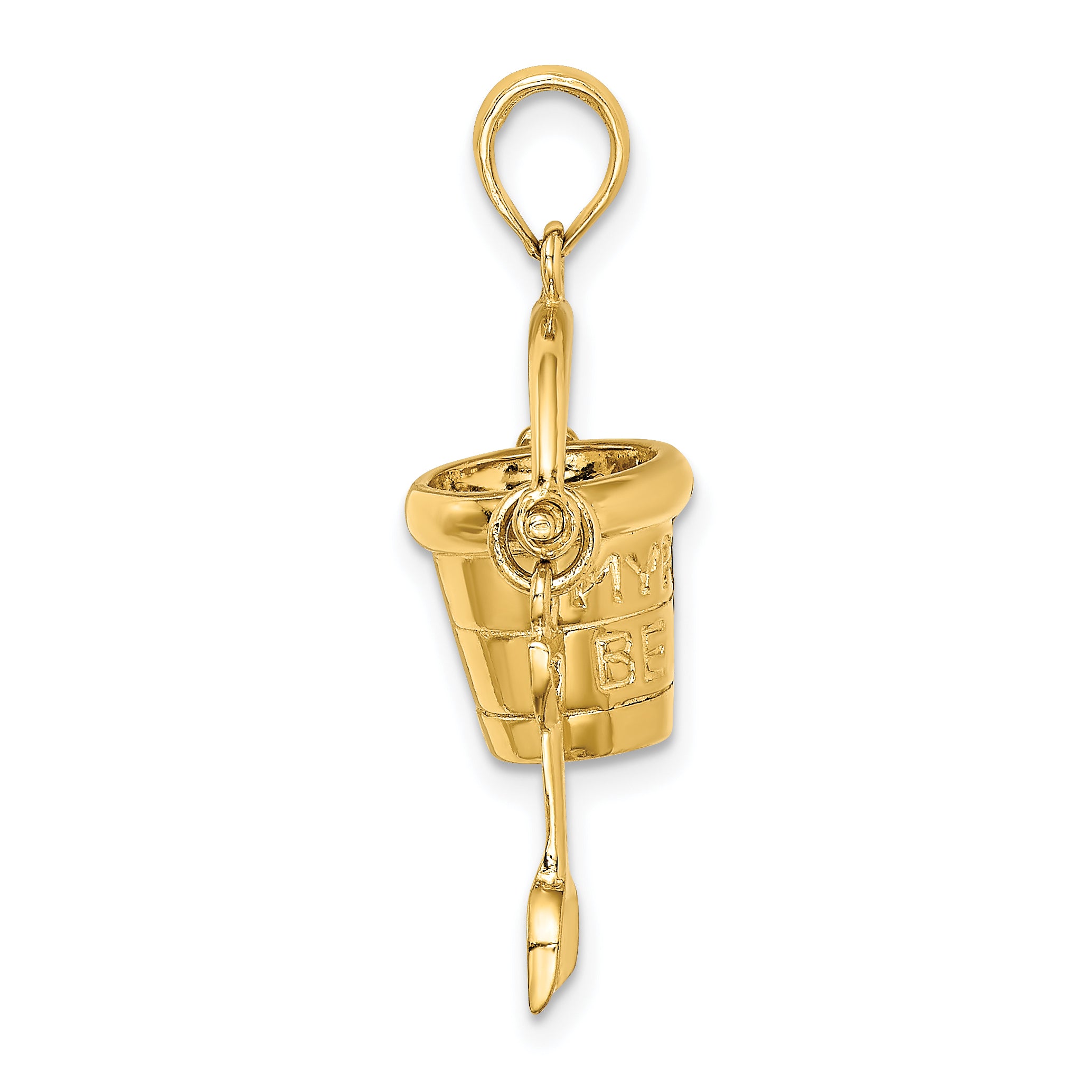 14K 3D MYRTLE BEACH Bucket and Shovel Charm Secondary image
