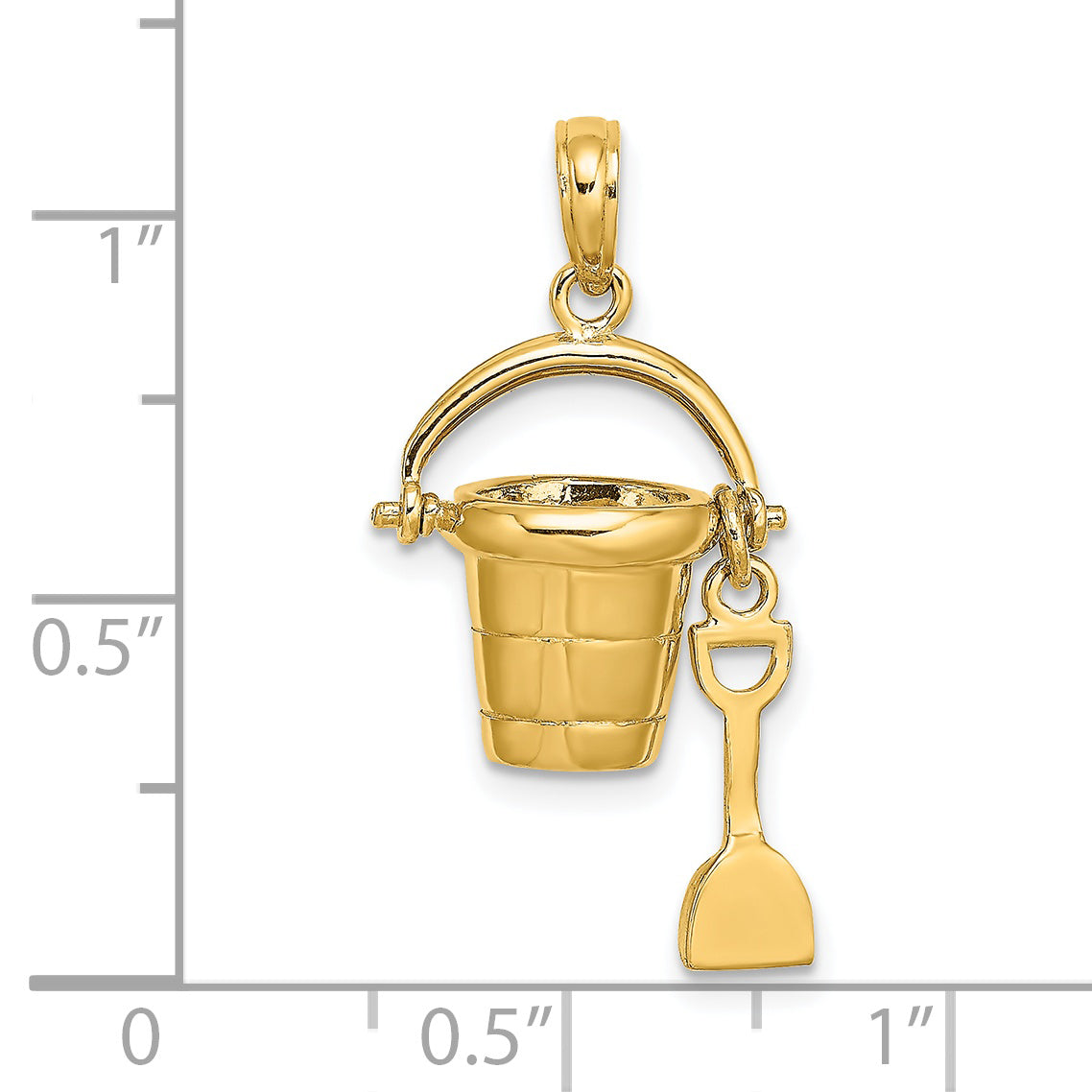 14K 3D MYRTLE BEACH Bucket and Shovel Charm