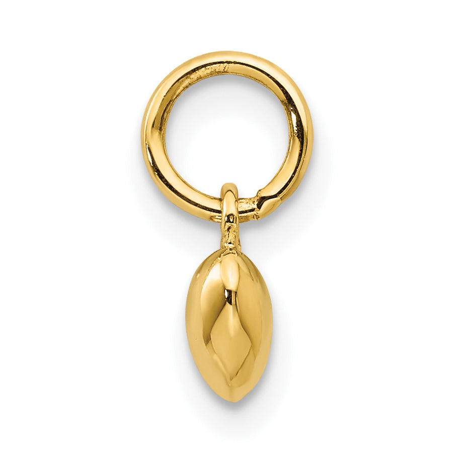 14K Polished 3-D Puffed Heart Charm