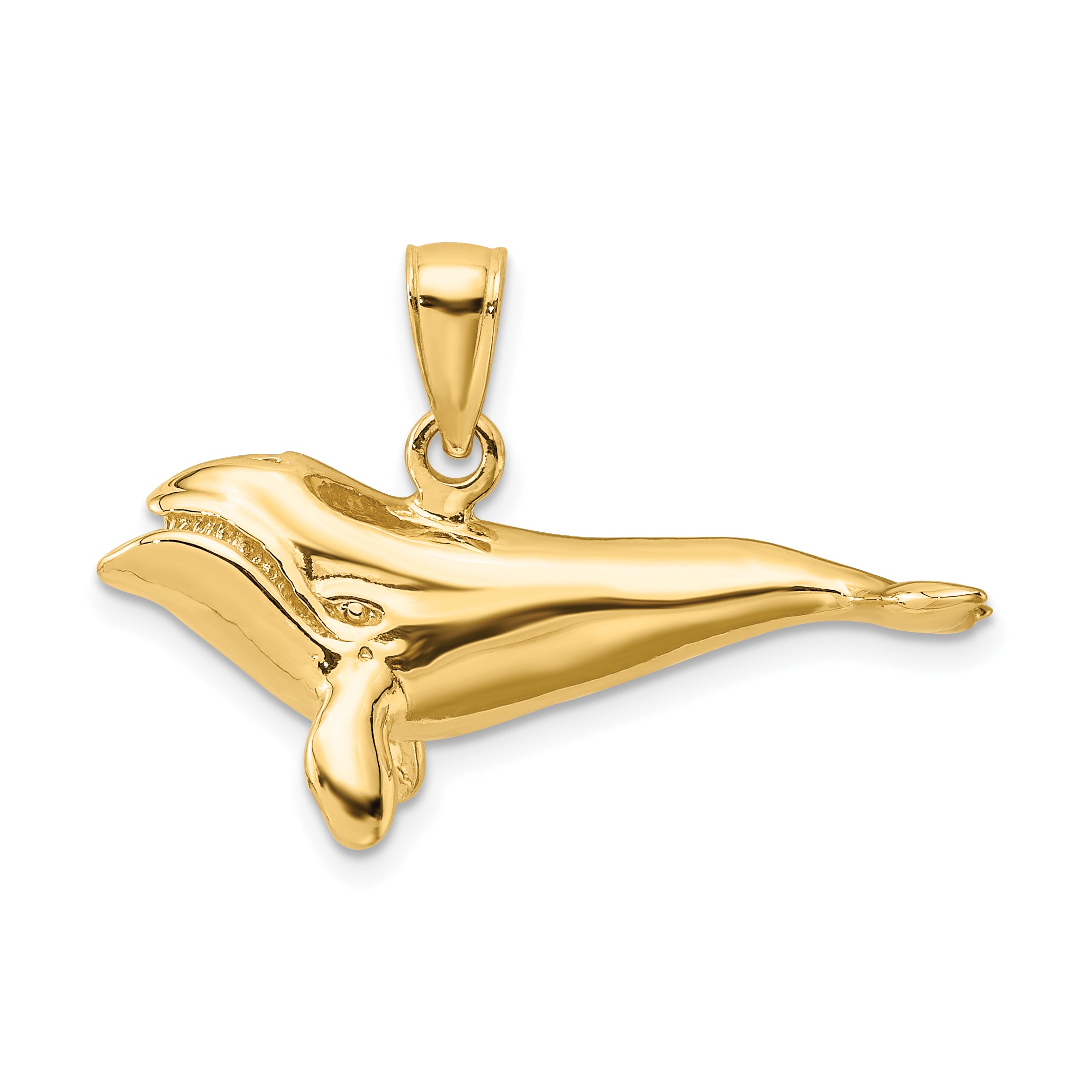 14K 3-D High Polished Bowhead Whale Charm