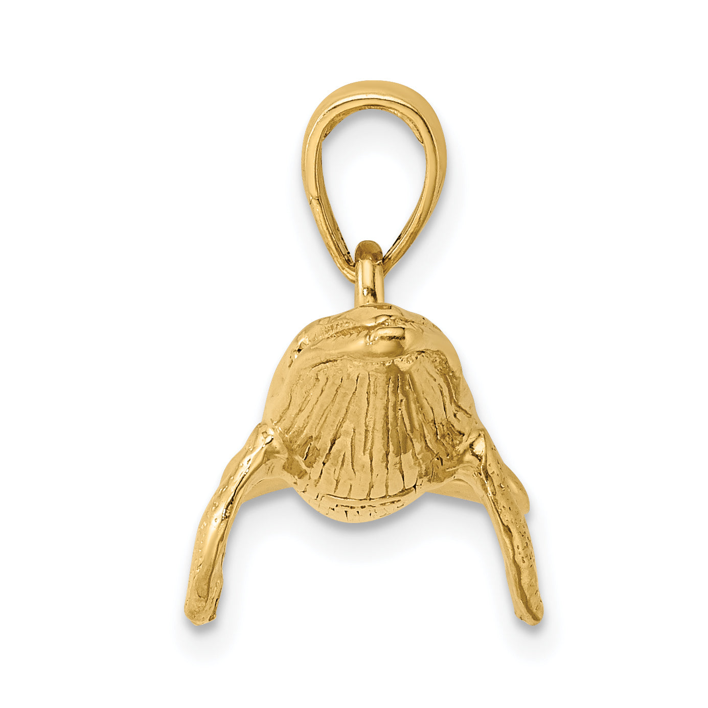 14K 3-D Textured Underside Humpback Whale Charm Secondary image