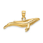 14K 3-D Textured Underside Humpback Whale Charm