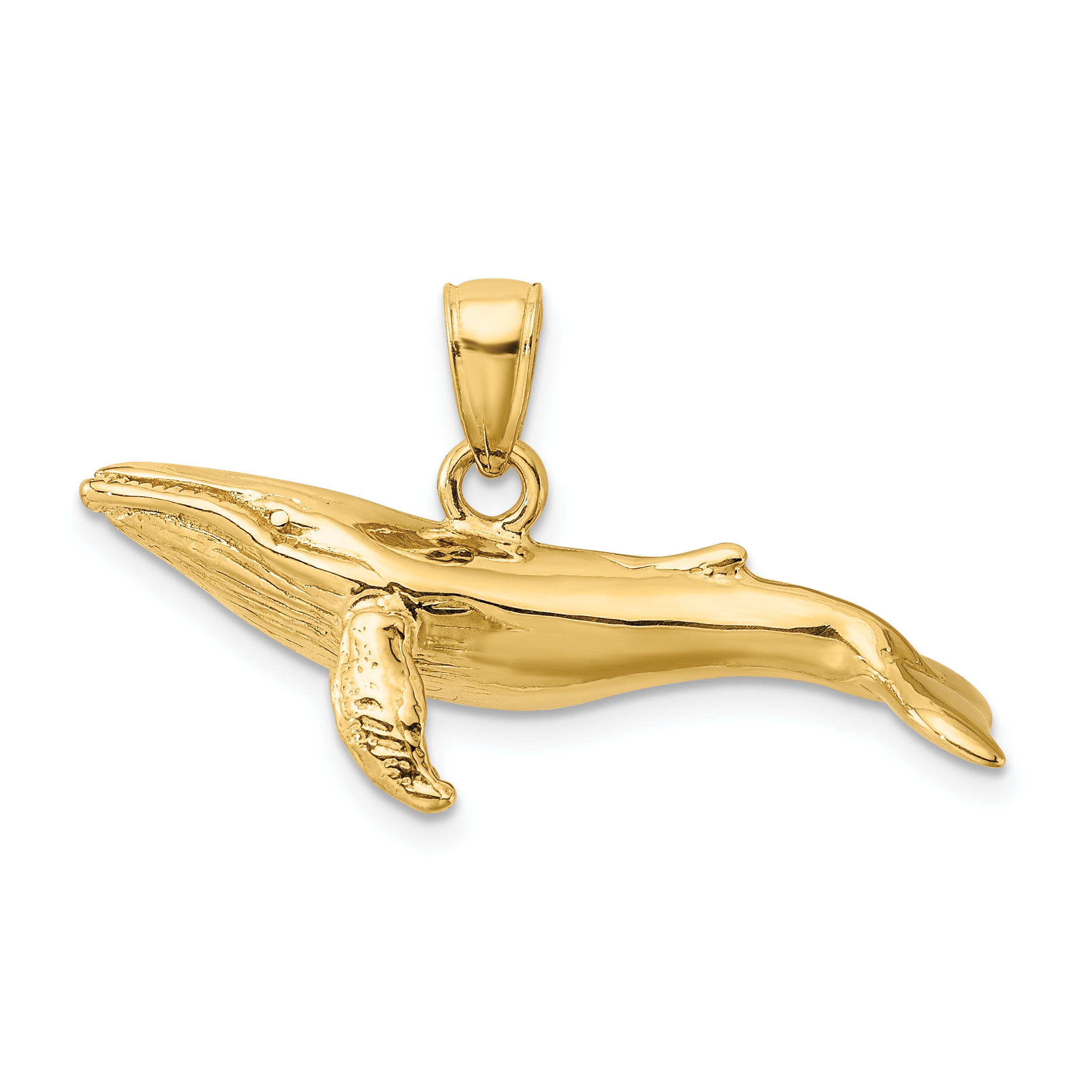 14K 3-D Textured Underside Humpback Whale Charm Main image