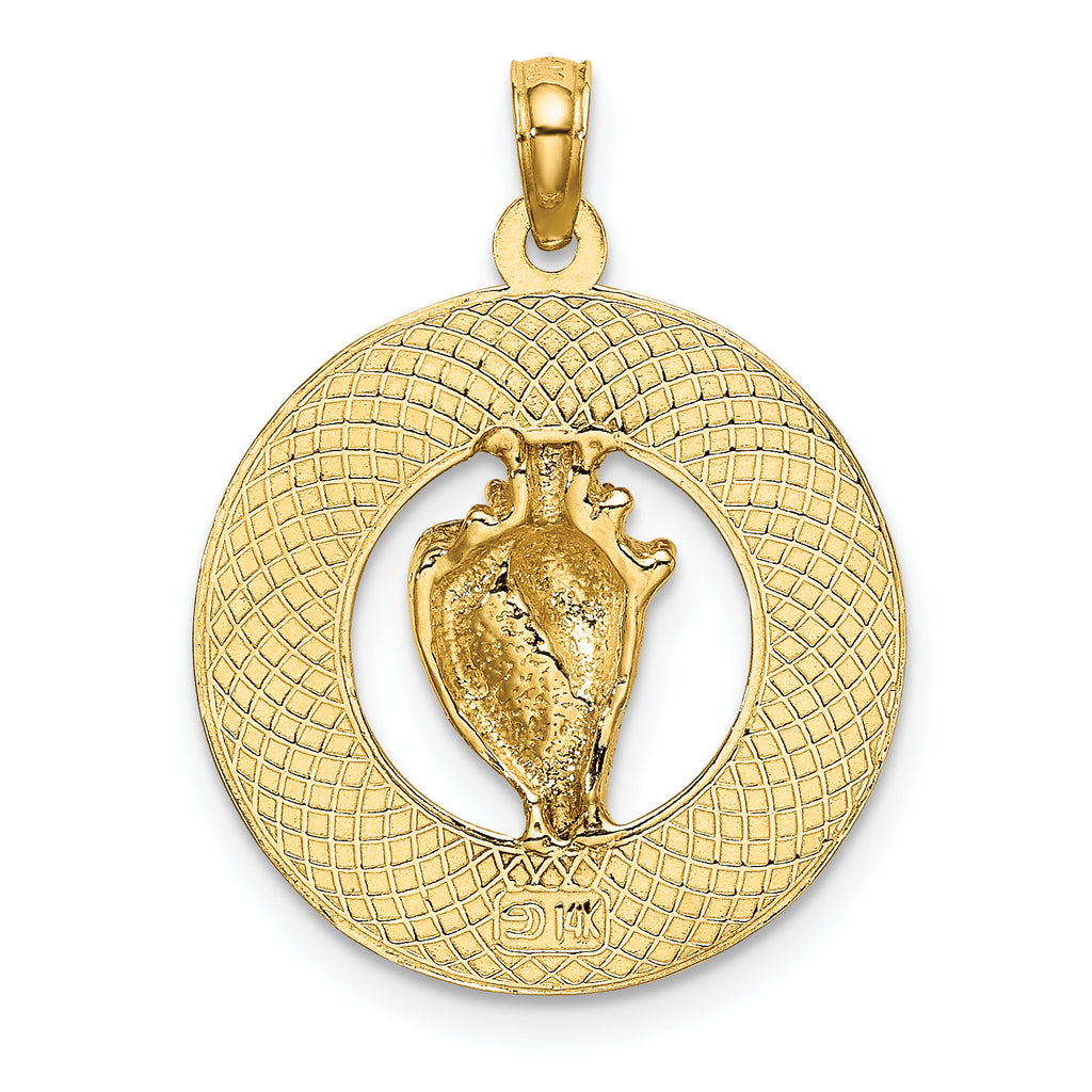 14K SANIBEL w/Conch Shell Circle Charm