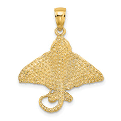 14K Textured Spotted Eagle Ray Charm