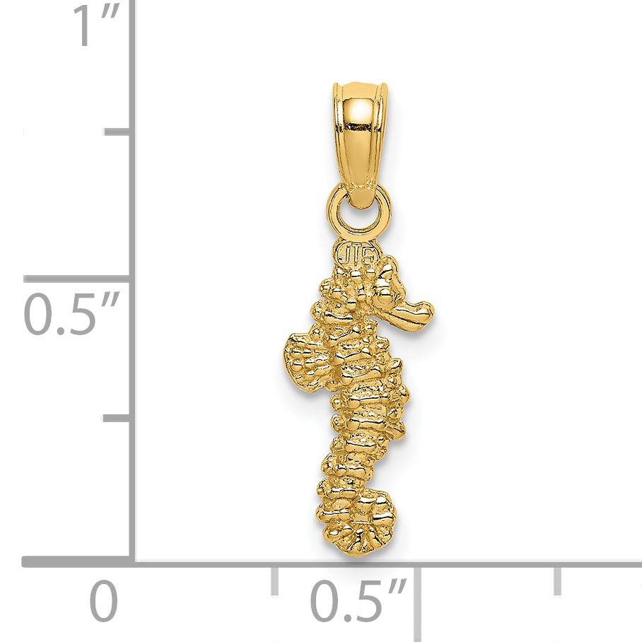 14K 3-D Mini Seahorse Charm