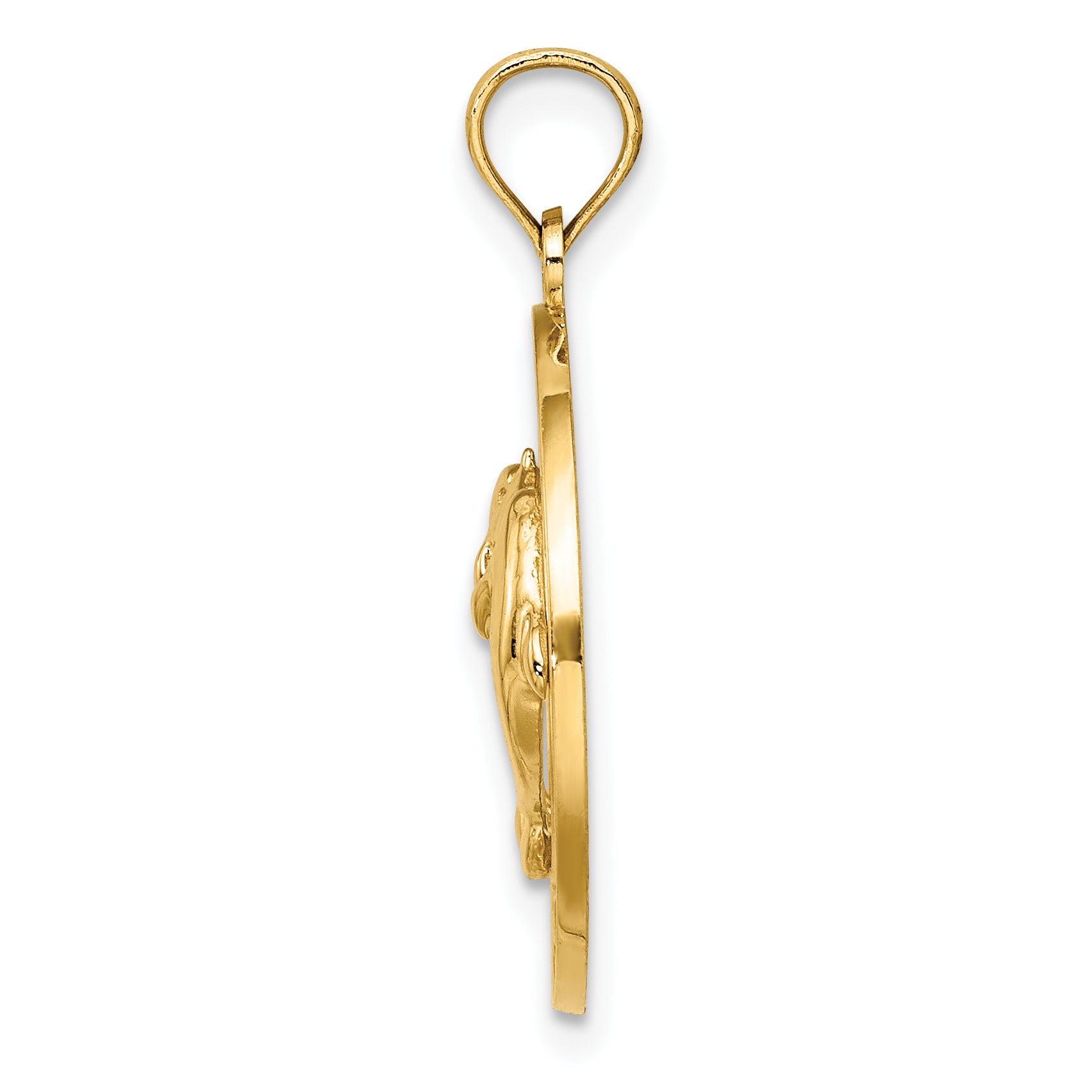 14K FLORIDA w/Dolphins Circle Charm Secondary image