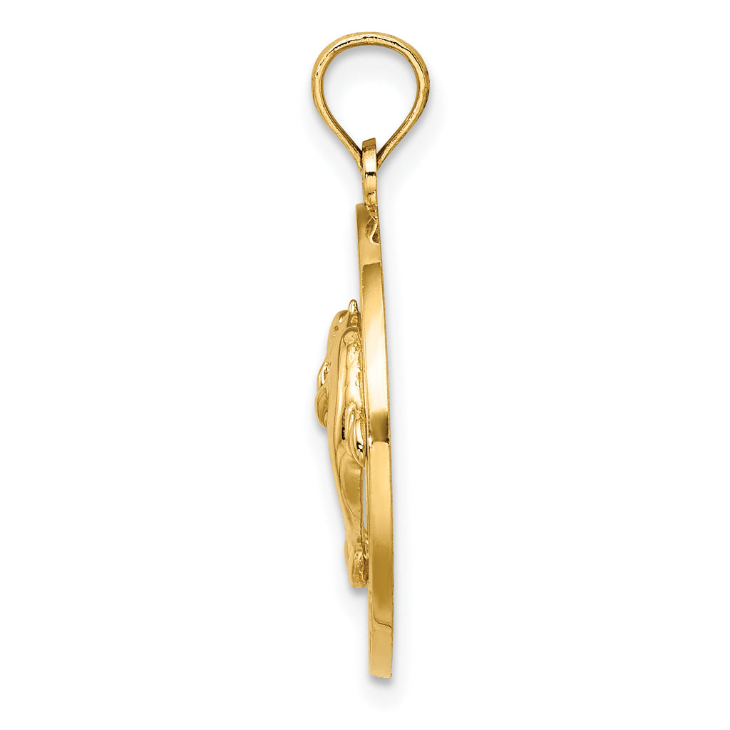 14K FLORIDA w/Dolphins Circle Charm