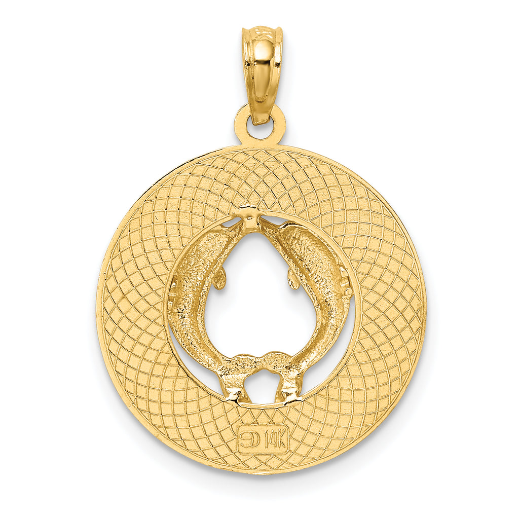 14K FLORIDA w/Dolphins Circle Charm