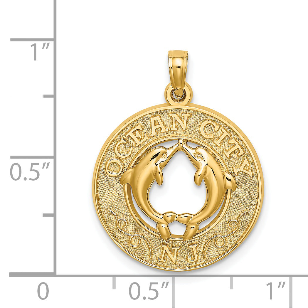 14K OCEAN CITY, NJ w/ Dolphin Charm