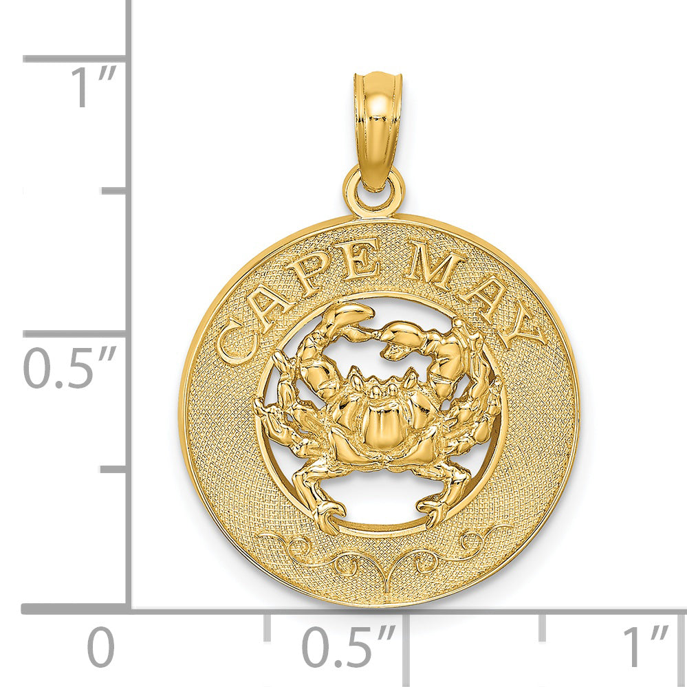 14K CAPE MAY w/ Crab Charm