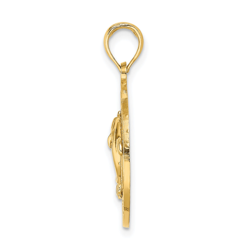 14K SANIBEL w/Dolphins Circle Charm