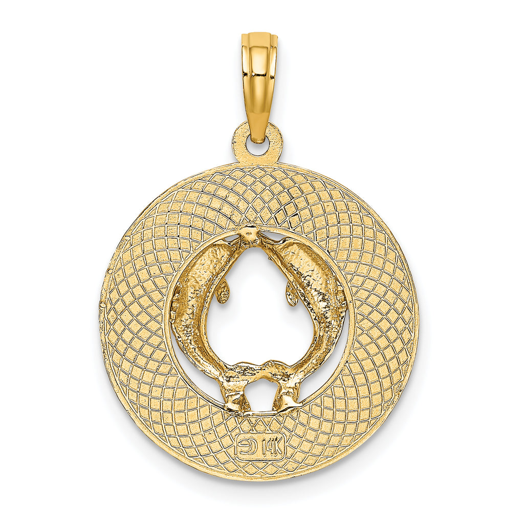 14K SANIBEL w/Dolphins Circle Charm