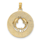 14K MARCO ISLAND Circle w/ Dolphins Charm