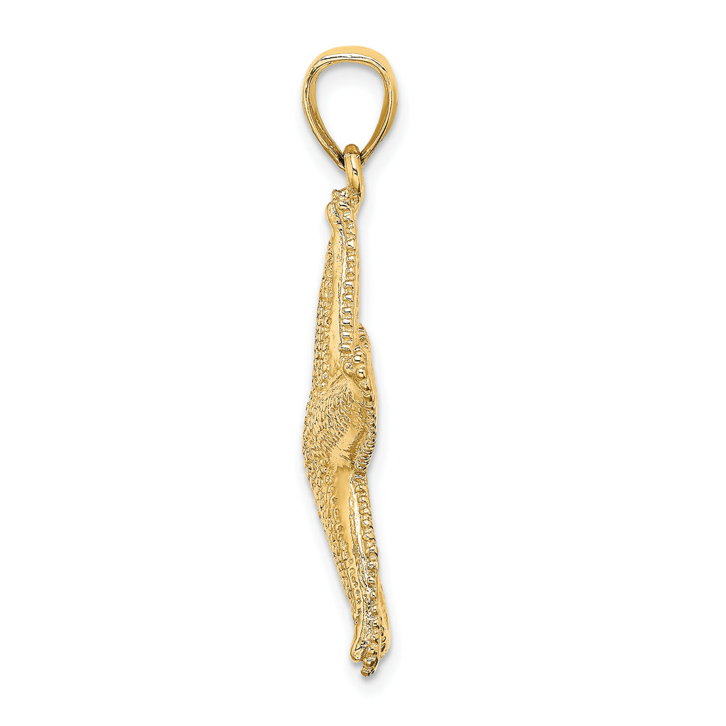 14K Texutred Starfish Charm