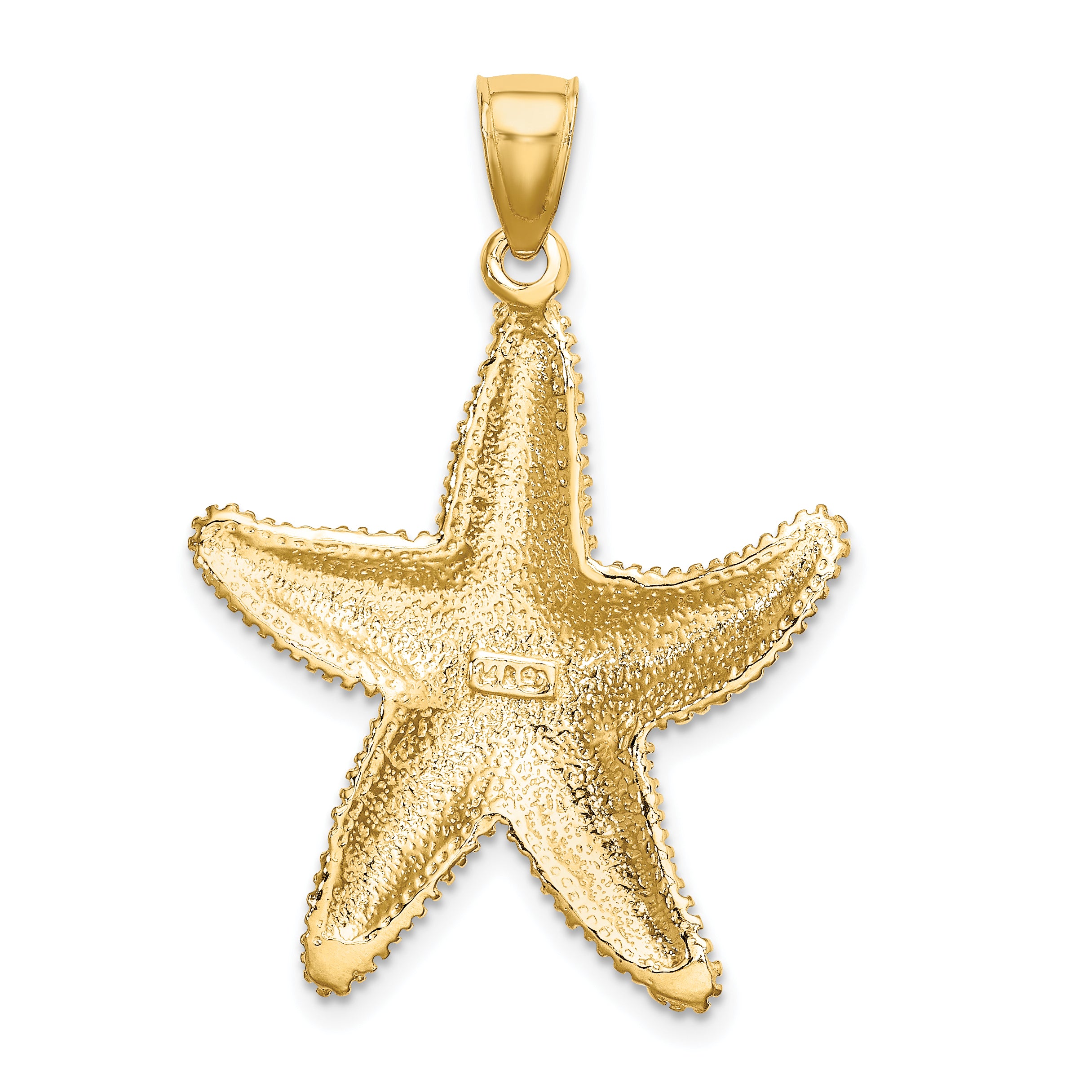 14K Texutred Starfish Charm