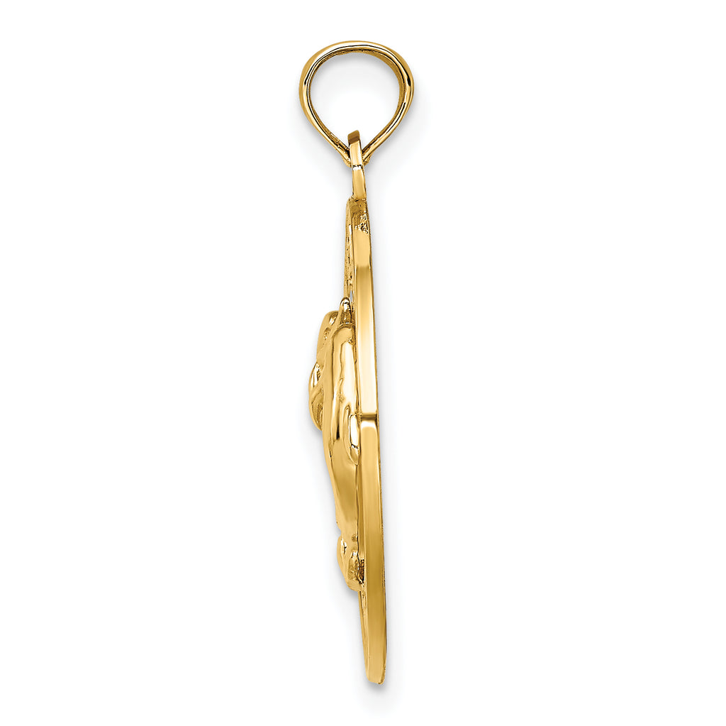 14K SARASOTA w/Dolphins Circle Charm