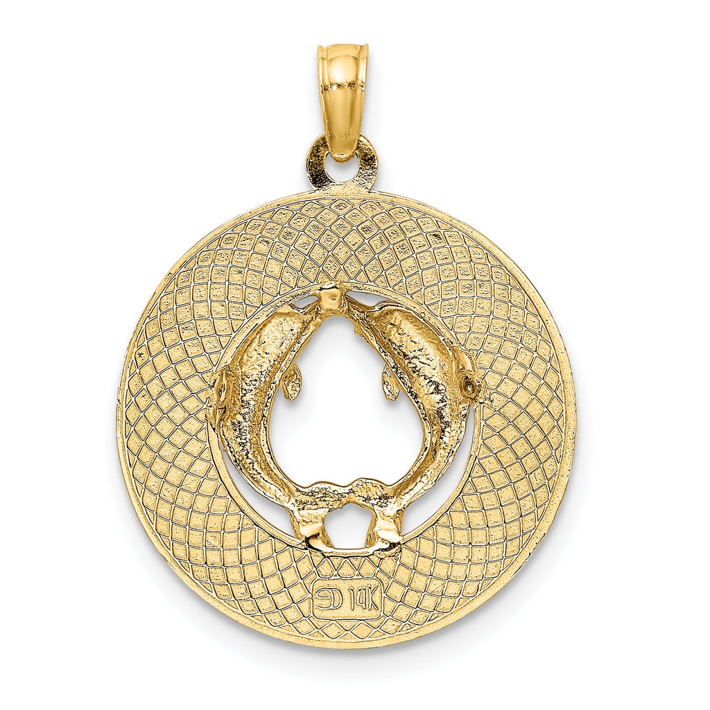 14K SARASOTA w/Dolphins Circle Charm