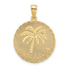 14K JAMAICA and Palm Tree Disk Charm