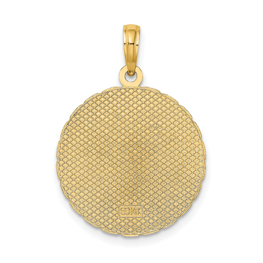 14K JAMAICA and Palm Tree Disk Charm