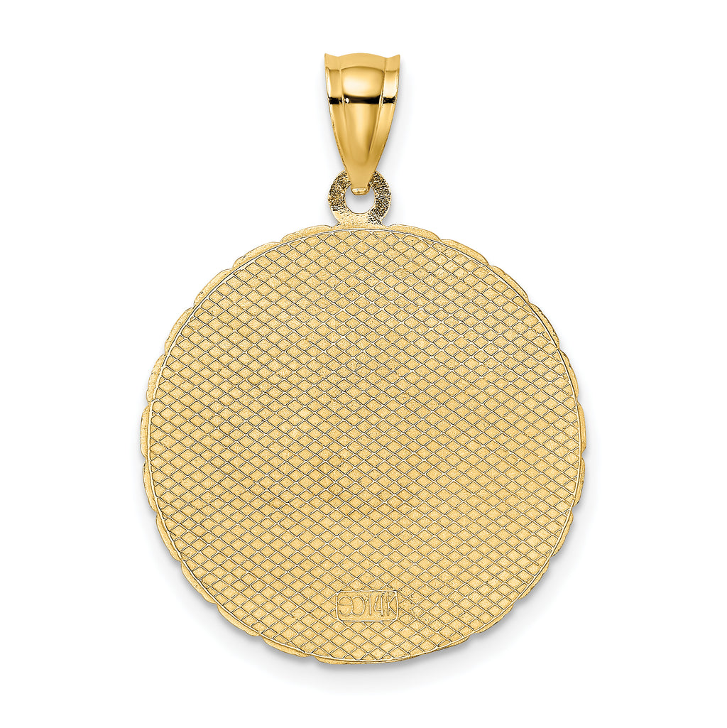 14K JAMAICA and Dolphins Disk Charm