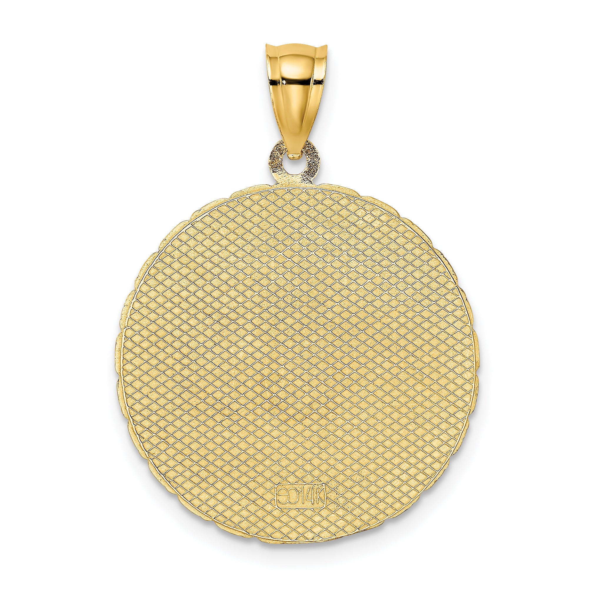 14K JAMAICA and Dolphins Disk Charm